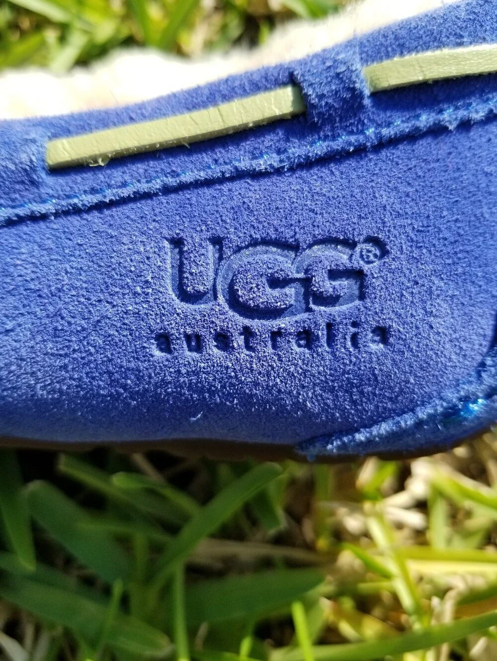 UGG Australia Dakota Blue Suede Moccasin Wool Lined Slippers Size 2